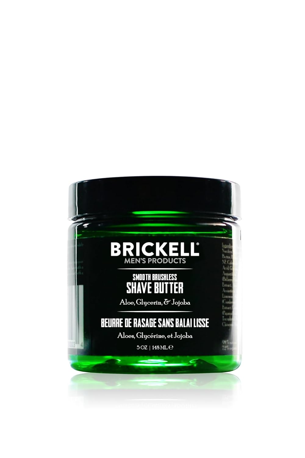 Brickell Men's Smooth Brushless Shave Butter for Men, Natural and Organic Smooth Shaving Butter to Fight Nicks, Cuts and Razor Burn, 5 Ounce, Unscented