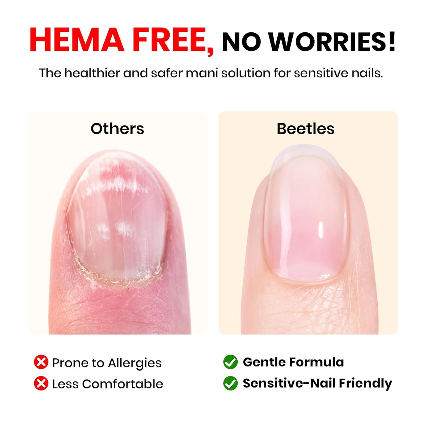beetles Gel Polish Gel Base Coat HEMA Free, TPO Free Base Gel Nail Polish 15ml Soak Off LED Nail Lamp Base Coat Upgraded Formula Long-Lasting DIY at Home and Nail Salon