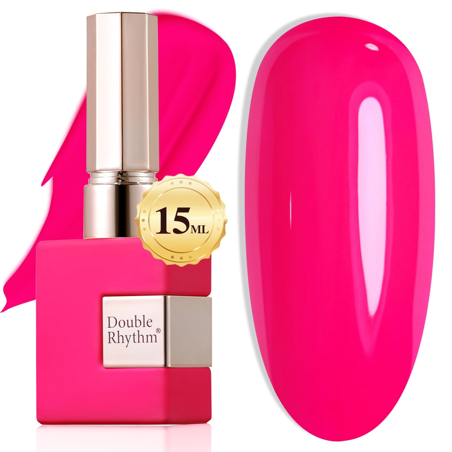 Double Rhythm 0.50 OZ Translucent Gel Polish Same Color Same Bottle Sheer Pastel Neutral Natural Milky 15 ML Jelly UV Nail Art DIY at Home (Cherry Rose-A1046)