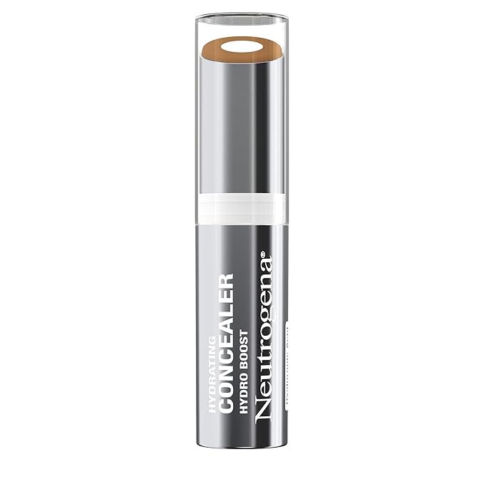 Neutrogena Hydro Boost Hydrating Concealer Stick for Dry Skin, Oil-Free, Lightweight, Non-Greasy and Non-Comedogenic Cover-Up Makeup with Hyaluronic Acid, 50 Deep, 0.12 Oz