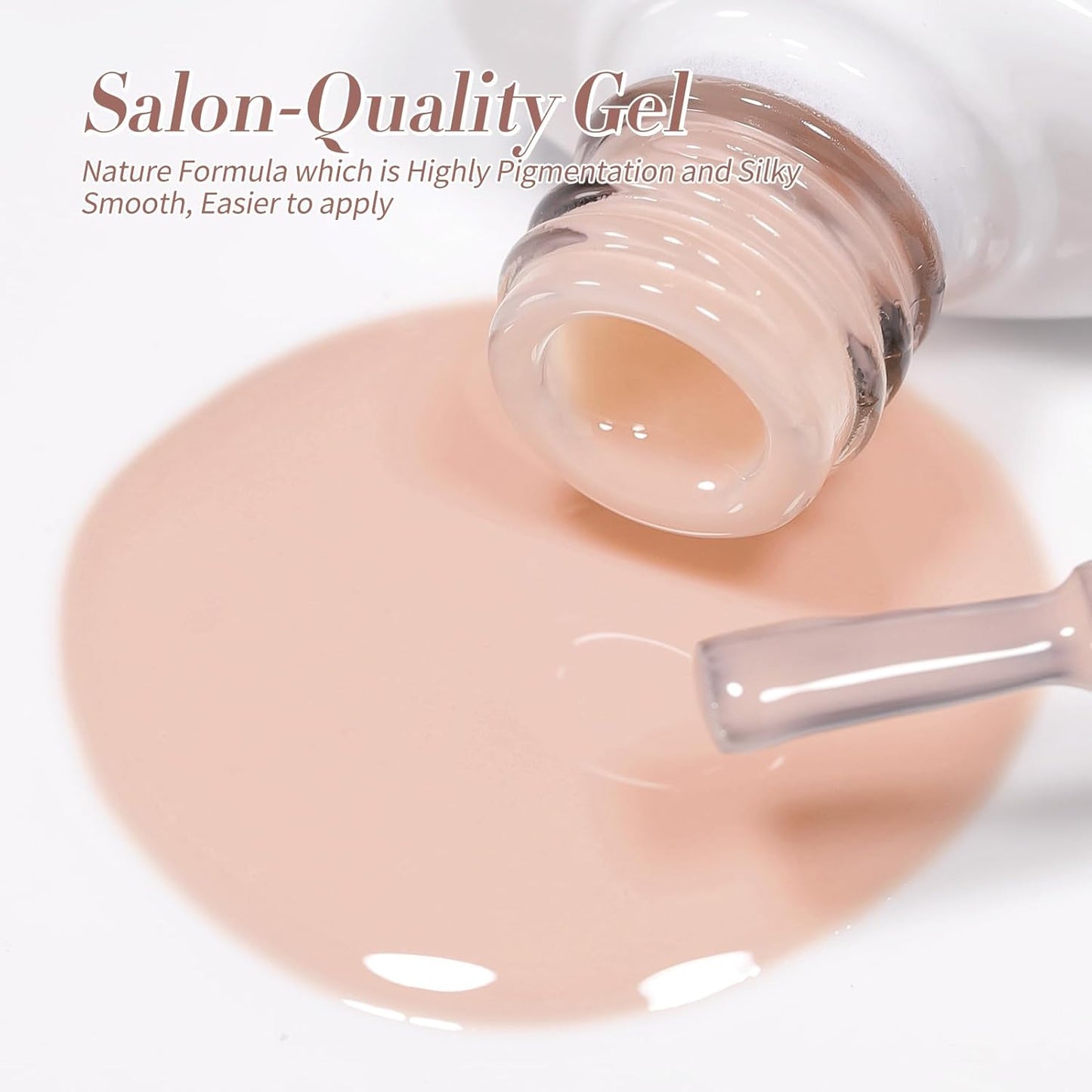 Born Pretty Jelly Nude Gel Nail Polish Set,Nude Clear Gel Nail Polish Sheer Crystal Transparent Gel Polish Soak Off U V Light Cure Gel Polish Kit Nail Art Manicure DIY Salon Home 6PCS 7 ML