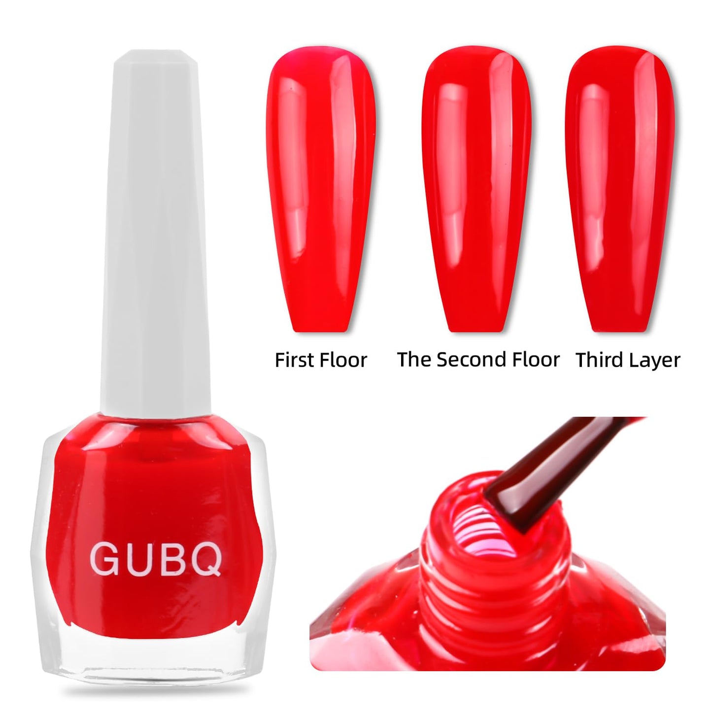 Major Dijit Quick Dry Nail Polish 12ml/0.41fl oz Red Regular Lacquer Fast Drying & Long Lasting Polish Art Effect for Salon