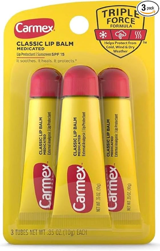 Carmex Classic Lip Balm, 0.35 Ounce (Pack of 3)