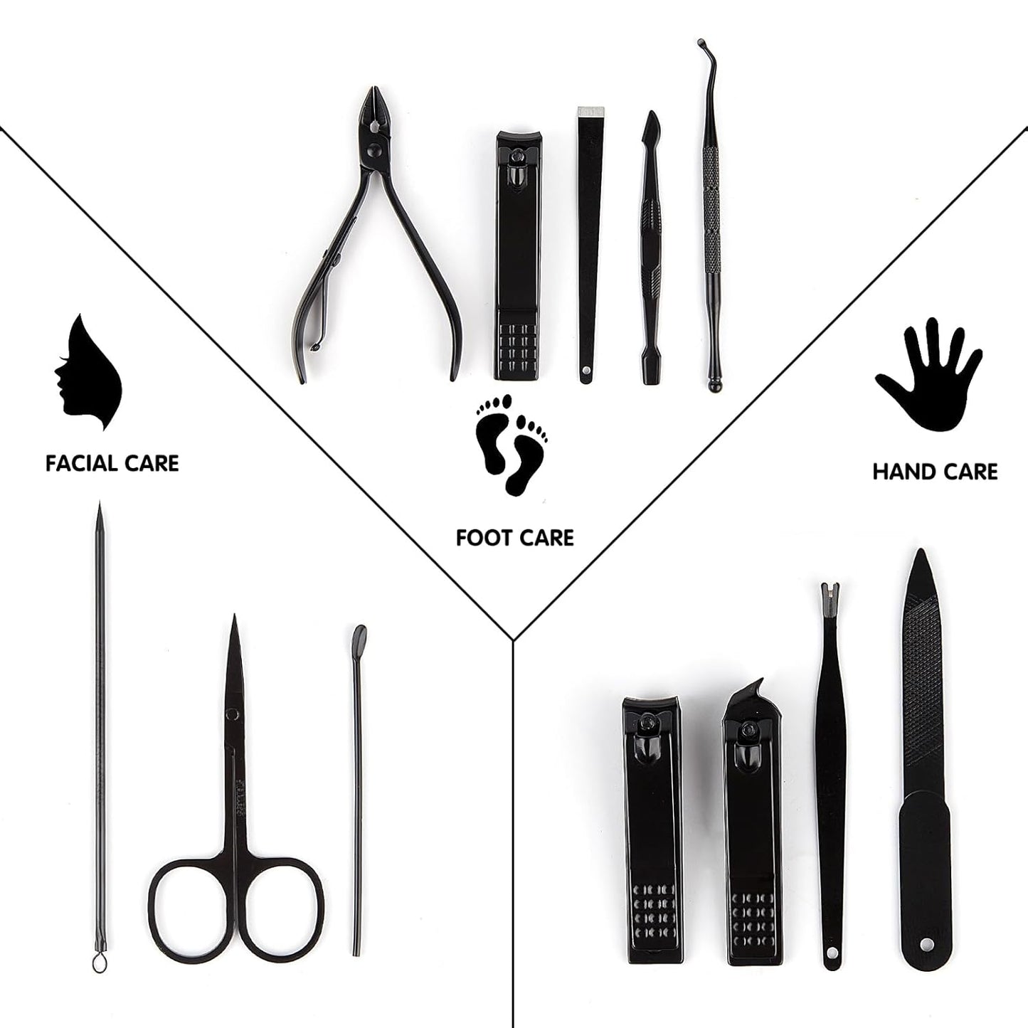 Nail Kit, Manicure Kit, Nail Care Kit For Men, Manicure Pedicure Set, Nail Clippers Toenail Clippers Kit, Professional Manicure Kit Pedicure Kit, Blue Travel Case, Set of 12.