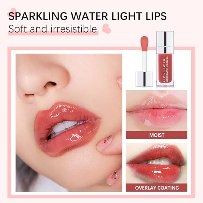Moisturizing Lip Oil,No-Sticky Lip Gloss Lip Balm Lip Care,Fruit Flavoured Lip Oil For Dry Lip's Moisturizing Hydrating And Nourishing (017#ALOE) 0.2 OZ