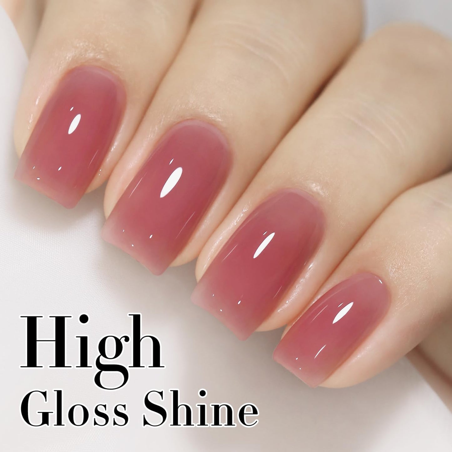Double Rhythm Gel Polish Translucent Sheer Neutral Natural Light Milky Same Color Same Bottle 15ML Jelly Polish Art DIY at Home (Light Pink Purple-A1373)