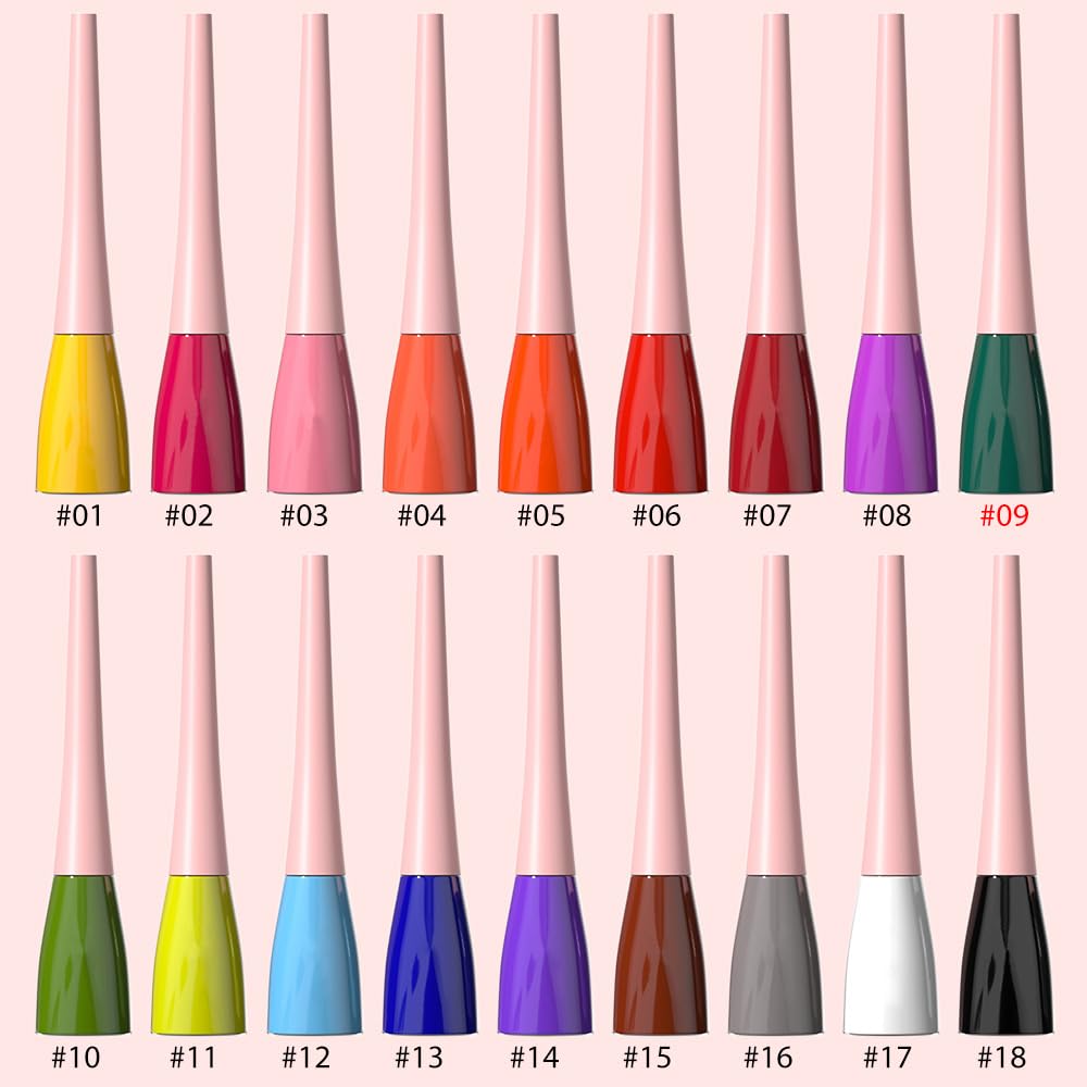 evpct 1Pcs Dark Green Liquid Eyeliner Waterproof Dark Green Eye Liners for Women, Eyes Wing Eyeliner Stamps Shapes Colored Eyeliner delineador de ojos a prueba de agua contra el agua blanco para ojos