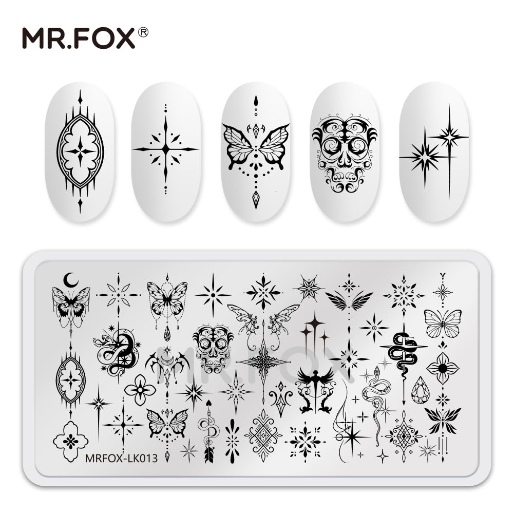 5 Pcs Nail Plates Stamping Set Starry Star Moon Esoteric Elements Nail Art DIY Stamping Template