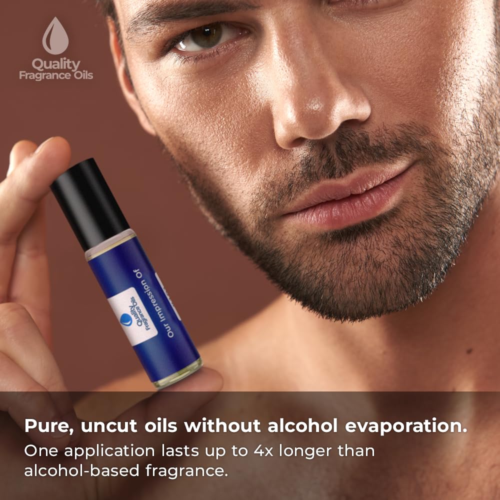Quality Fragrance Oils' Eros for Men Impression #126 | Long-Lasting Perfume Oil, Alcohol-Free, Strong Scent, 10ml Roll-On | Affordable Alternative to Designer Fragrances