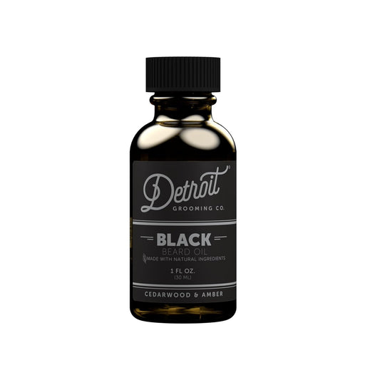 Detroit Grooming Beard Oil | Hydrating & Nourishing Formula with Vitamin | Cedarwood & Amber • Black (1 oz)