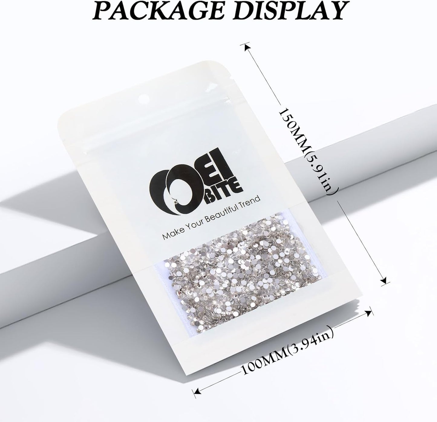 Crystal Clear Flatback Rhinestones, Glass Rhinestones for Nail Art and Craft, Glue Fix, Loose Crystal Gemstones(Crystal, SS4, 2880pcs, 1.5-1.7mm)