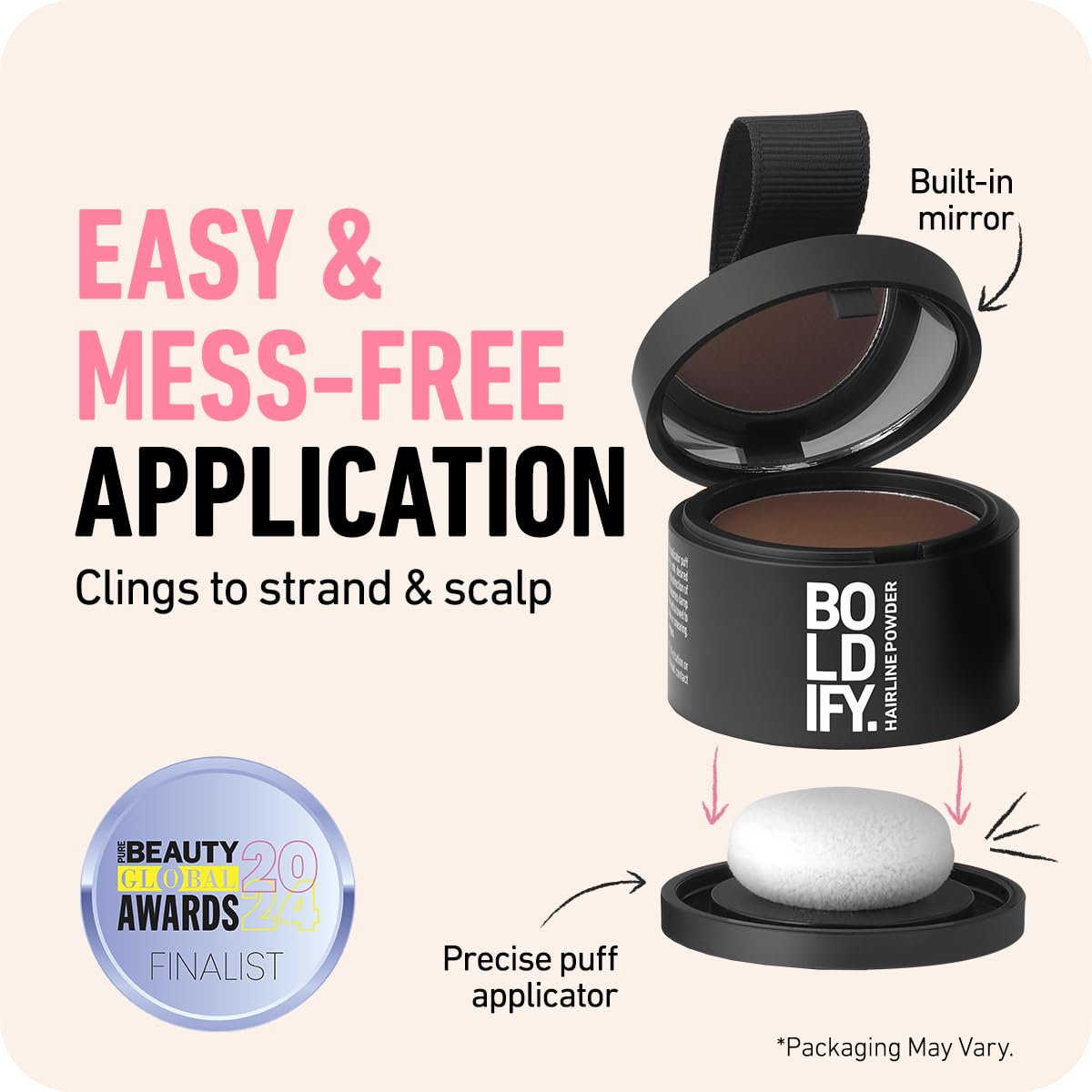 BOLDIFY Hairline Powder - Root Touch Up Hair Color for Gray Coverage - Bald Spot Concealing Hair Powder for Women & Men - 48-Hour Stain-Proof - Dark Auburn