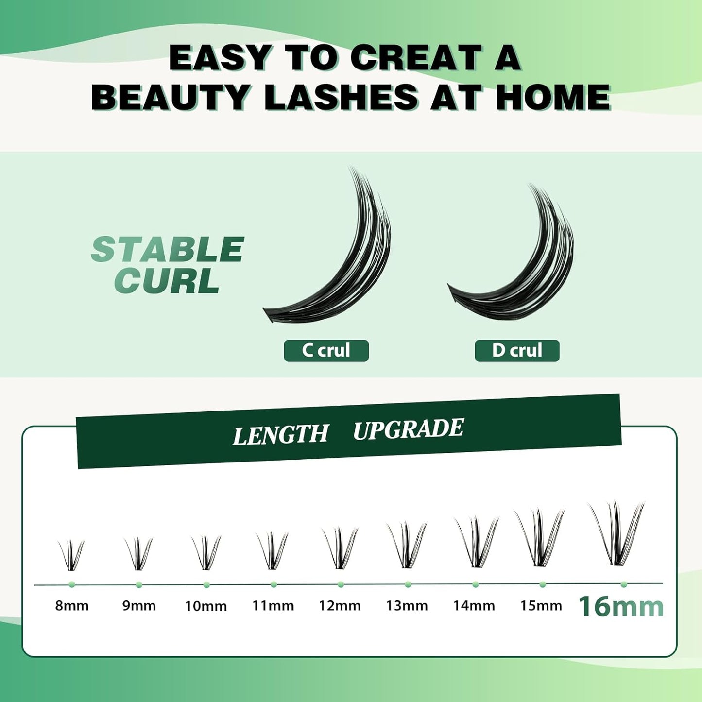 Lash Clusters 300pcs Individual Lashes 50D 0.07C Curl 9-18MIX DIY Eyelash Extension KEYYOU Large Tray Volume Soft&Natural Cluster Lashes(50D-0.07C,9-18MIX）