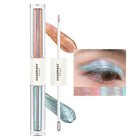 CHARMACY 2 in 1 Starlit Duochrome Liquid Eyeshadow, Glitter Sparkle Colorful Liquid Eyeliner, Quick Drying, High Pigmented, Long lasting Holographic Glitter Multichrome Eye Makeup #05