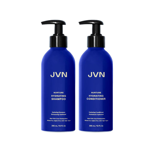 JVN Nurture Hydrating Shampoo & Conditioner (20 Fl Oz), Nurture Shampoo & Conditioner for All Hair Types, Detangles & Softens Hair, Made with Clean Hemisqualane