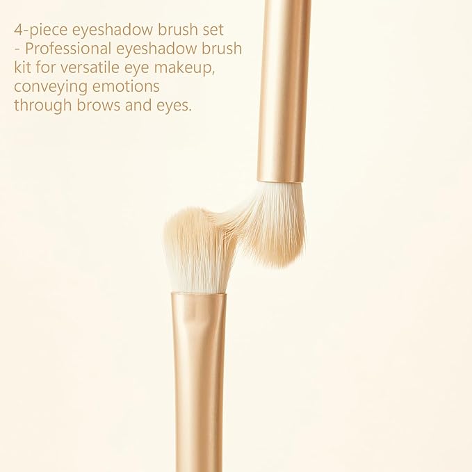 Eyeshadow Makeup Brushes Set with Case 4 PCS Soft Synthetic Hairs Eye Makeup Brushes for Blending Eyebrow Eyeliner Eyeshadow （Lightblue）