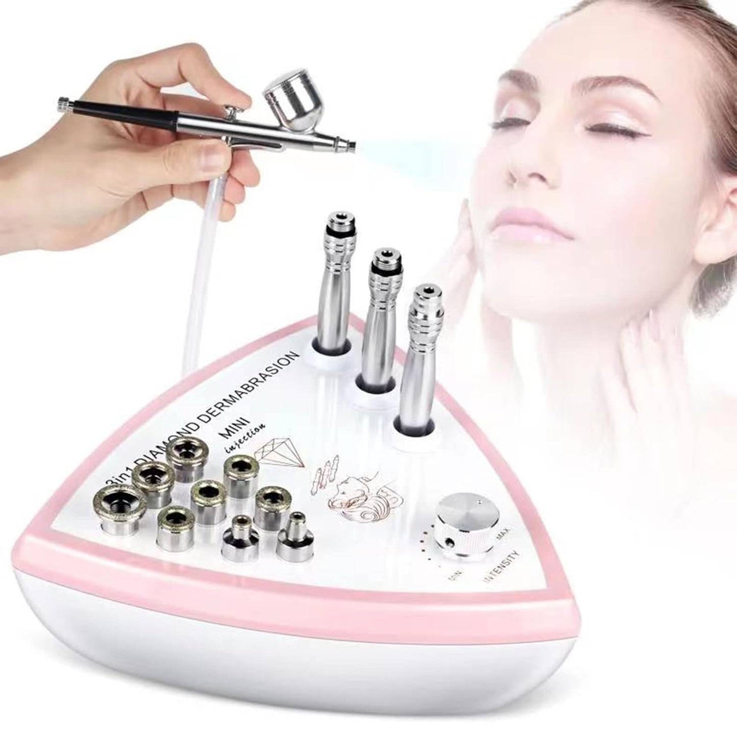 Diamond Microdermabrasion Machine Professional Beauty Facial Skin Care Equipment Microdermabrasion Device with Vacuum Spray for Salon Personal Home Use(Strong Suction Power: 65-68cmhg)