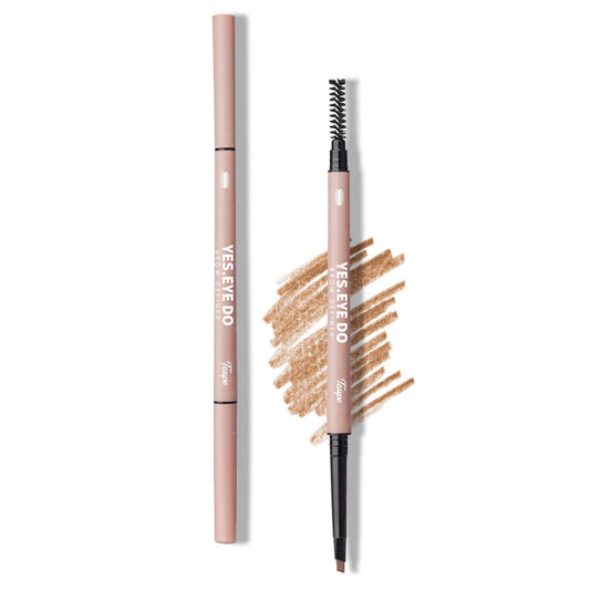 Taupe Eyebrow Pencil, Ultra Fine Eyebrow Pencil Taupe Definer with Hair Like Stroke, Ultra Fine Automatic Brown Eye Brow Pen, Create Hair-Like Stroke Line for Natural Brows, YES.EYE DO