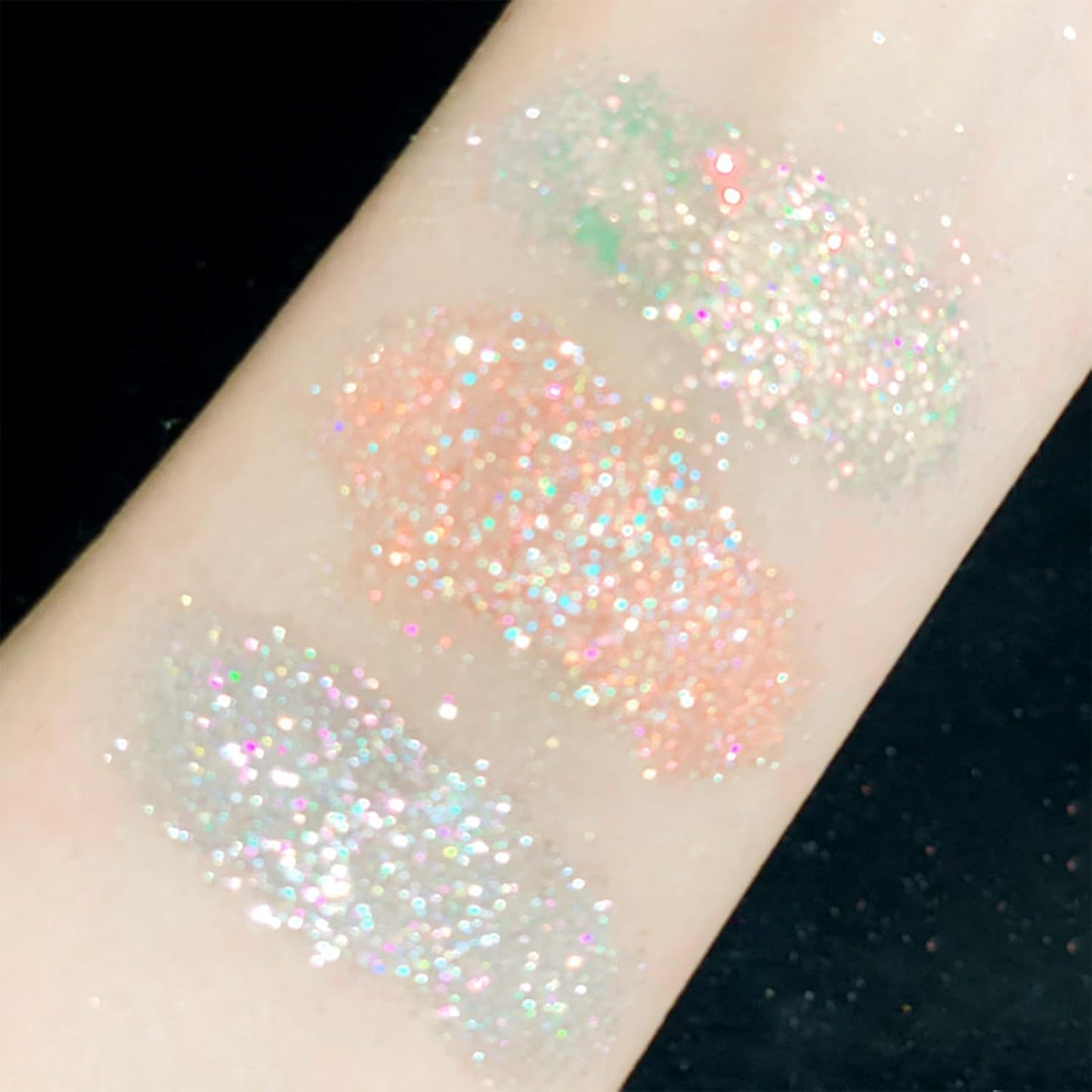 White Glitter Eyeshadow Loose Powder, Crystals Eye Face Glitter Korean Makeup Eye Shadow, Sparkle Shimmer Highlighter Makeup#38