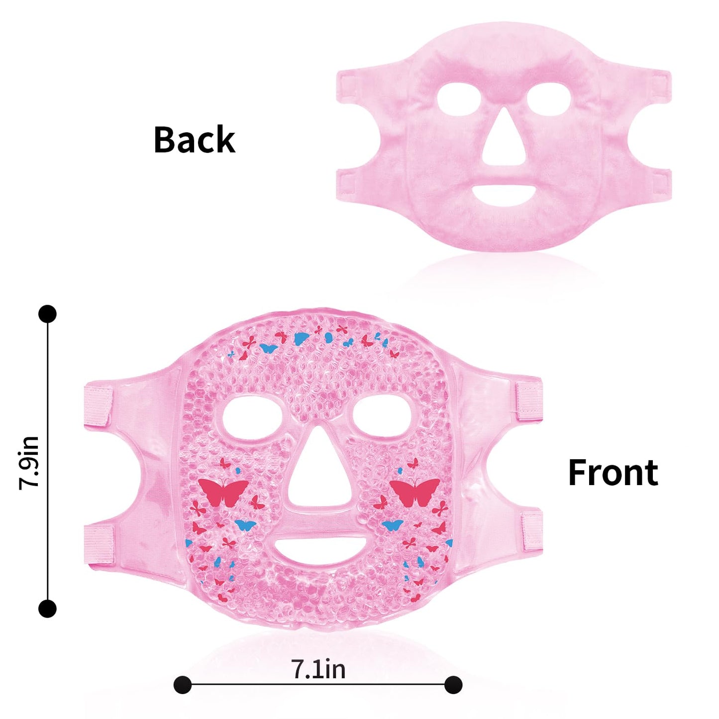 Cold Face Eye Masks Ice Face Mask Hot Cold Compress for Dark Circles, Puffiness, Migraines, Headache, Stress, Redness, Cooling Face Masks for Women Man, Skin Care