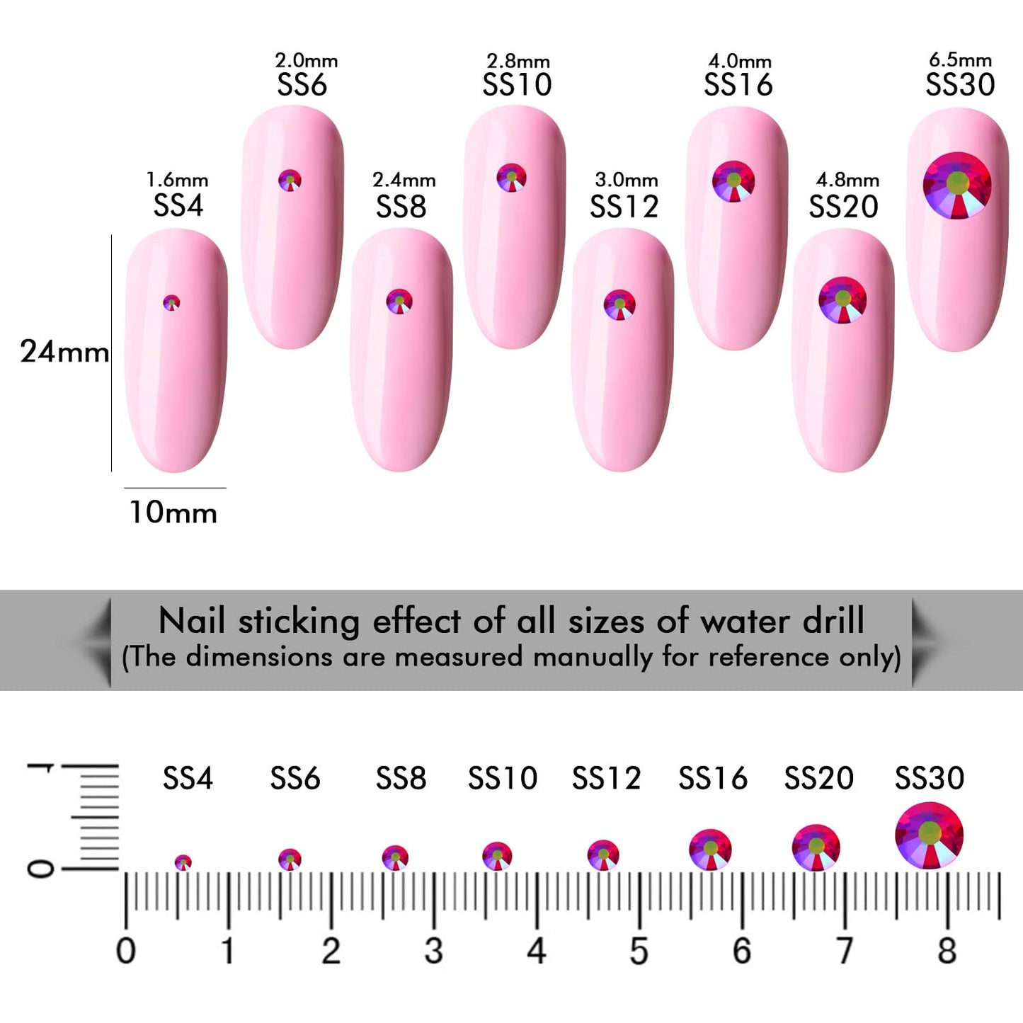 1440Pcs Red Ab Crystal Rhinestones,Glass Flatback Rhinestones Gemstones Small for Nail Face Makeup Art Crafts Clothes Decoration -(SS10,2.8mm,Red Ab)