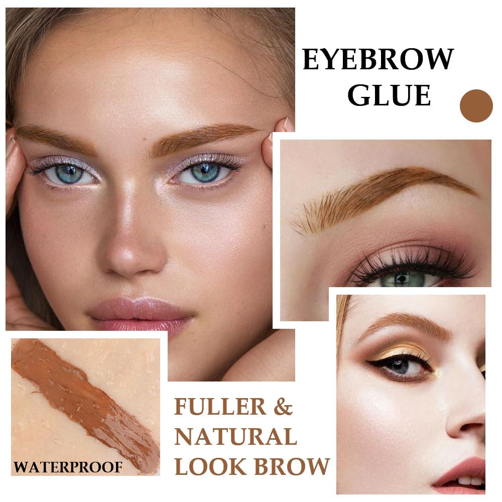 Tinted Thickening Brow Mascara,Brow Fast Sculpt,Waterproof, Transfer-proof, Brush to Fill in Eyebrows and Cover Gray Hairs - Cruelty Free - Light Medium Brown (2pcs 03 Auburn)
