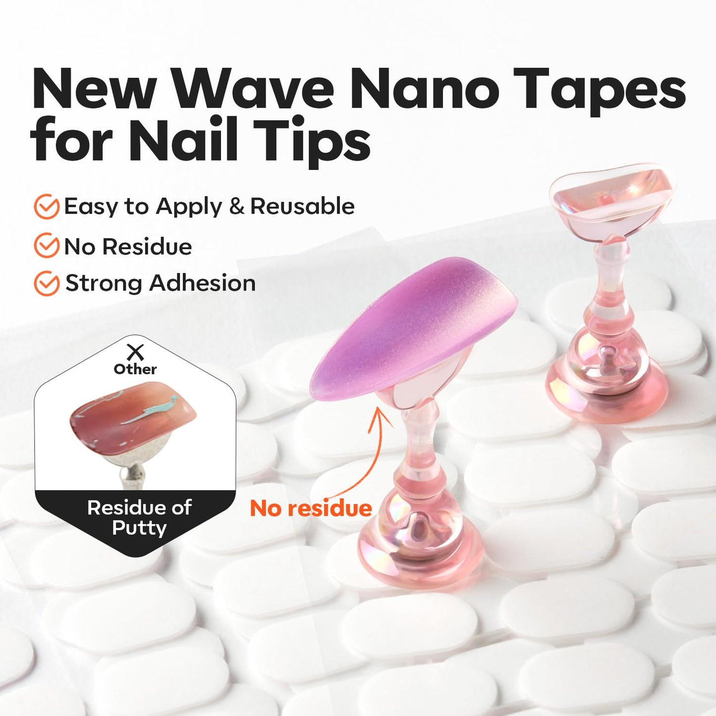 Modelones Nail Stand Set, Magnetic Nail Stands for Press ons False Nail Tips Practice Acrylic Holder with 200pcs Sticky Tabs Strong Metal Base Painting Display DIY & Salon Use Beginner Supplies