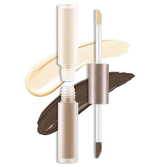 2 in 1 Bronzer and Highlighter Stick,Non-greasy & Non-drying Contour Pencil,Easy to Create a Natural Shimmery Finishing,Long Lasting & Waterproof Face Brighten Make up Pen