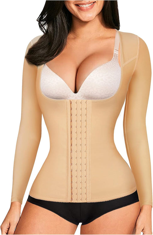 Gotoly Women Waist Trainer Corset Tummy Control Shapewear Upper Arm Shaper Post Surgical Slimmer Compression Tops