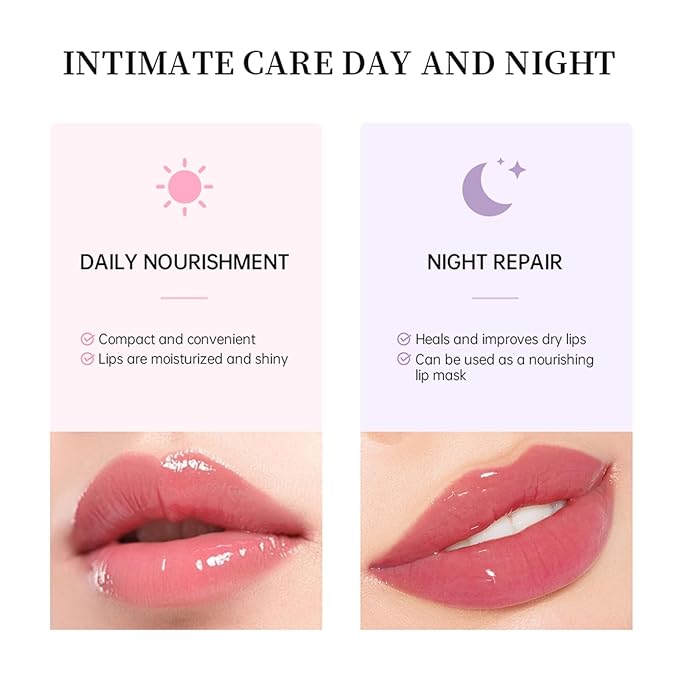 Lip Glowy Balm Butter Lip Balm Plumps Moisturizing Hydrating Lip Mask Repair Moisturizer Lips Care Lip Treatment for Dry Cracked Lip, Glossy Finish, Vegan Tinted Lip Balm Chapstick (#1 Vanilla)