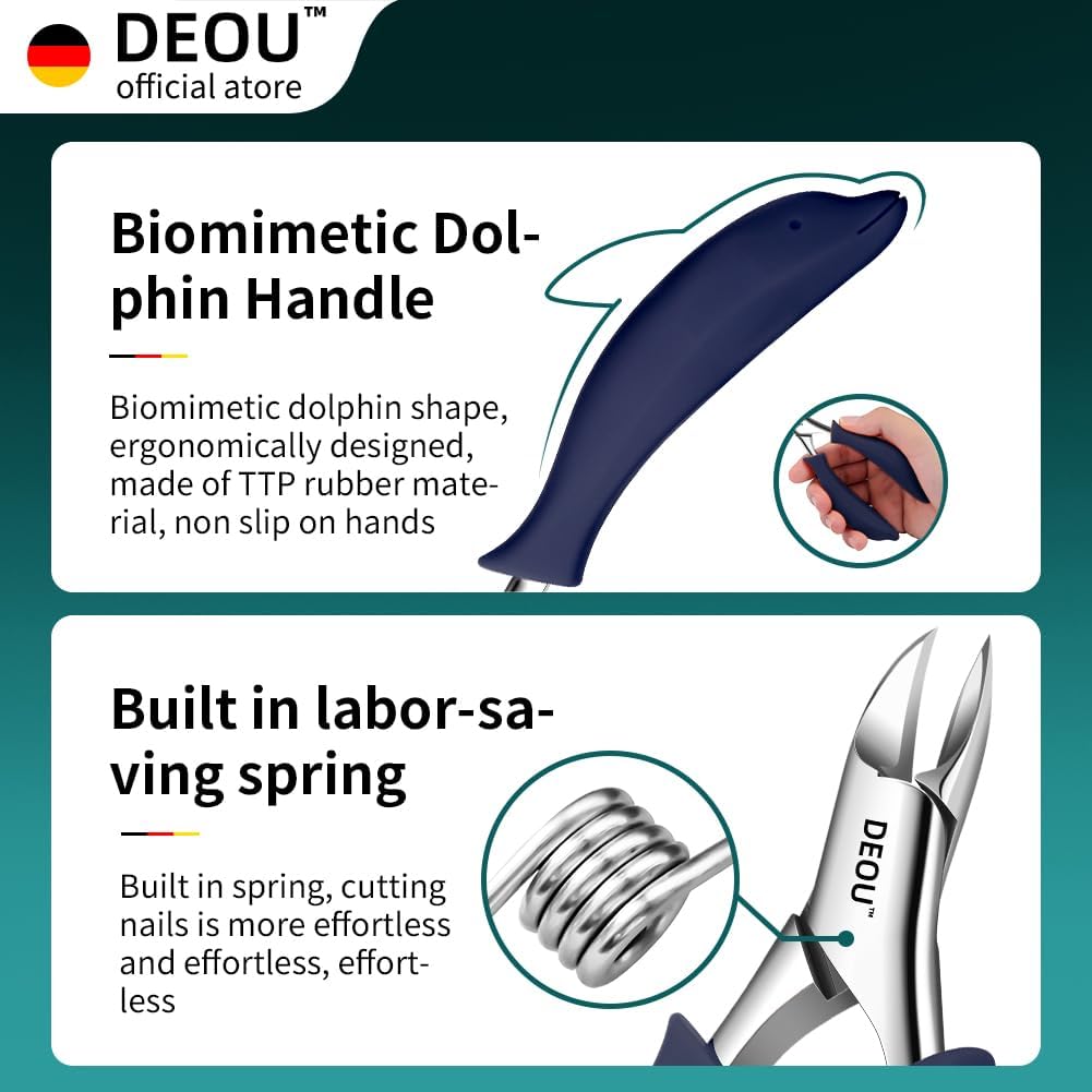 Professional Stainless Steel Podiatrist Nail Clippers, Heavy Duty Manicure Pliers for Thick Nails, Pedicure Toe Nail Clippers Tools for Men Women