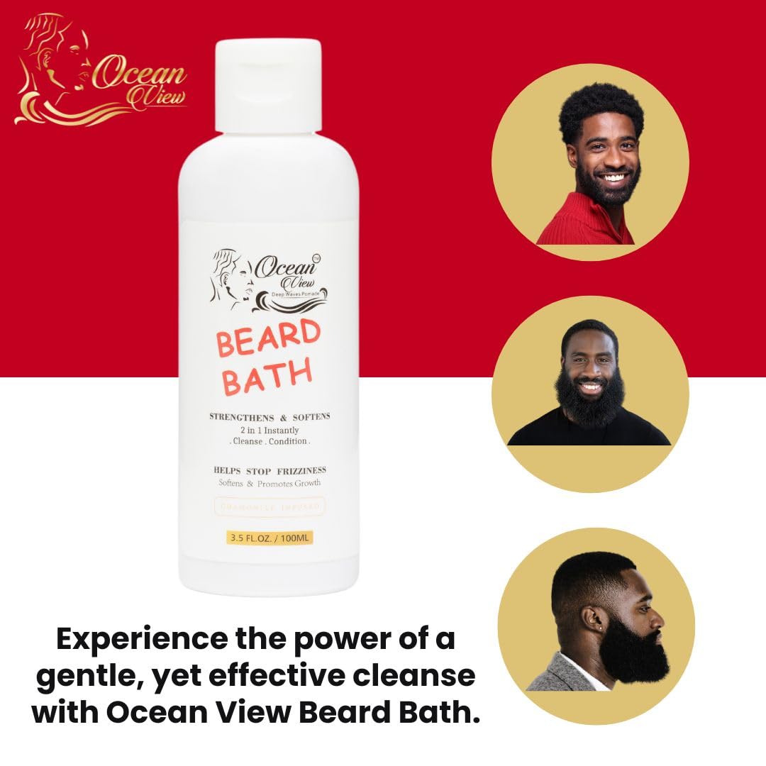 Ocean View Deep Waves Beard Bath, Strengthens & Softens, 3.5 fl oz