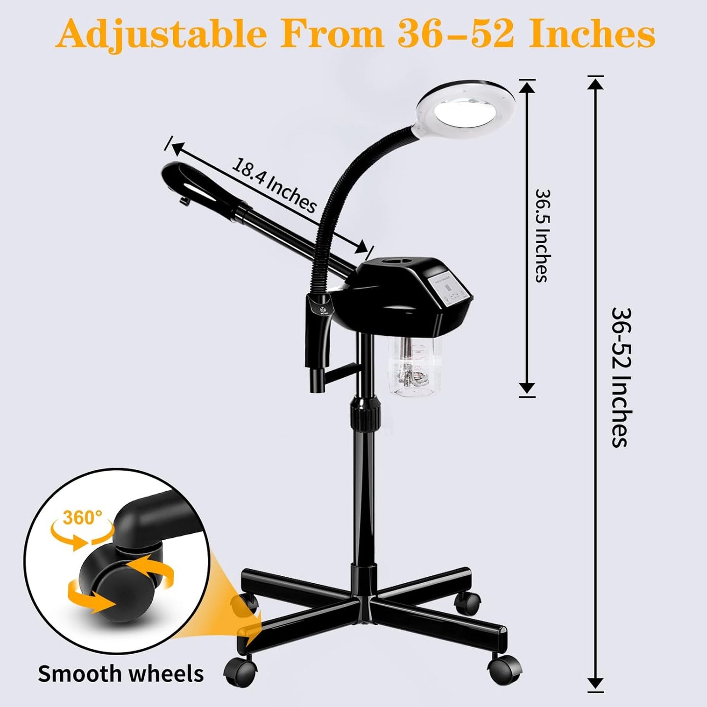 Professional Facial Steamer, 2 in 1 Ozone Facial Steamer with 5X Magnifying Lamp, face Steamer Professional, Suitable for Home Use or Beauty Spa Deep Cleansing and Hydration