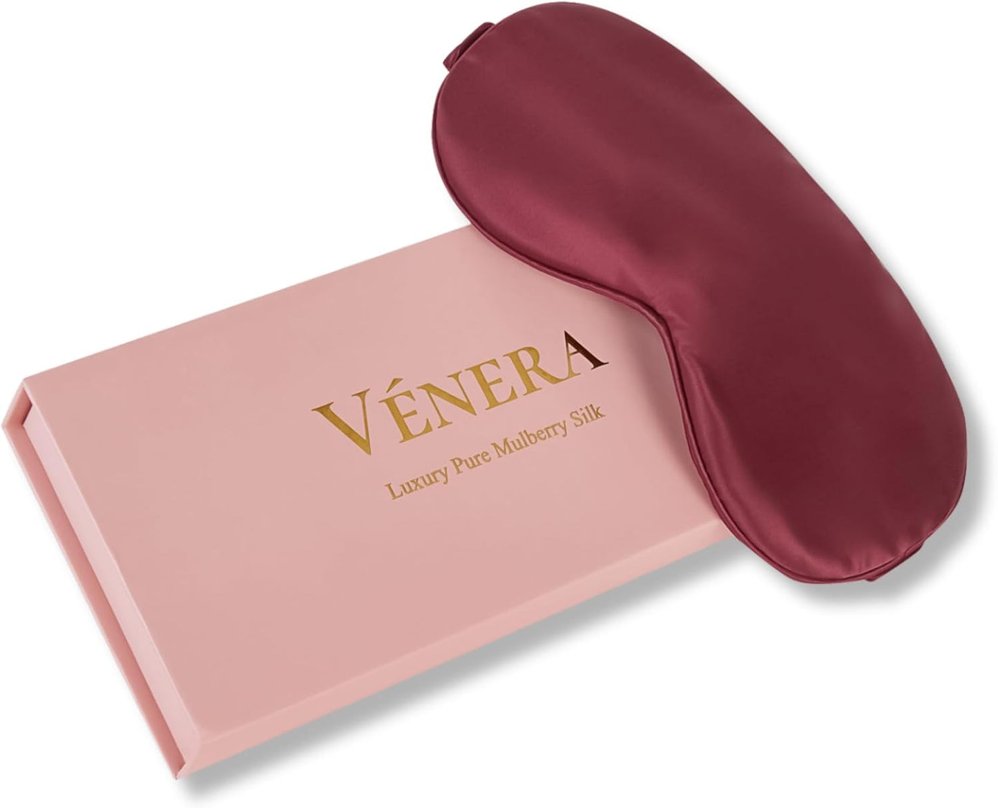 Silk Sleep Mask - 100% Pure 22 Momme Mulberry Silk Eye Sleeping Mask for Women and Men - Blackout Eye Mask for Sleeping (Burgundy)
