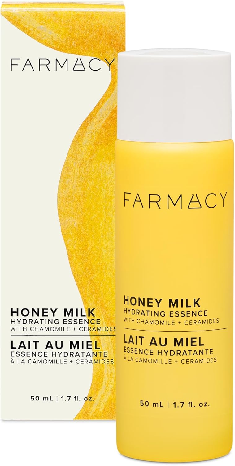 Farmacy Hydrating Essence - Hydrating Honey Milk Toner + Facial Essence to Soothe, Moisturize and Strengthen Skin Barrier - Preps Complexion for Skincare Products or Makeup Application (50ml)