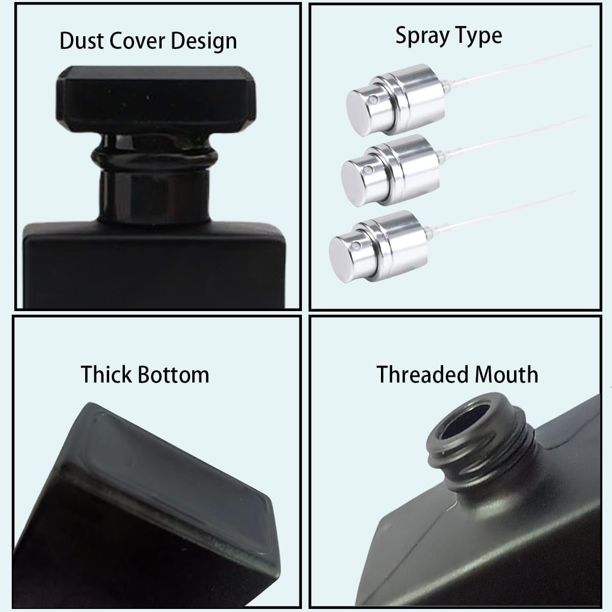 3 Pcs Perfume Bottle Atomizers,1 oz Refillable Fine Mist Sprayer Empty Fragrance Bottles Portable Travel Perfume Dispenser Containers for Essential Oil perfumery(30ml)