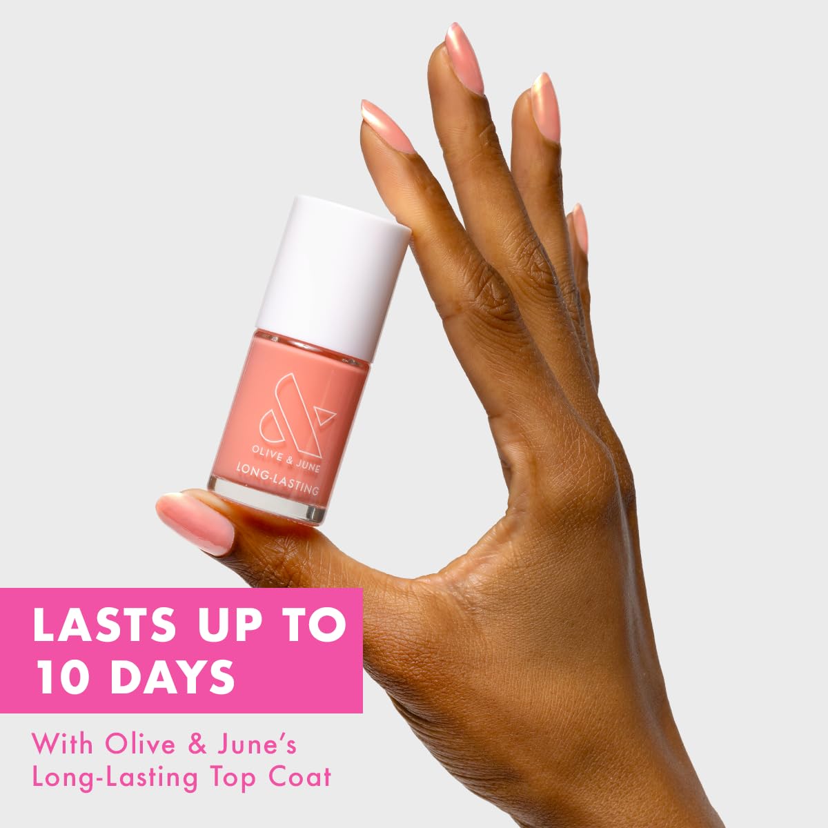 Olive & June Long Lasting Nail Polish | Plump, Gel-Like Finish No Lamp Needed, Lasts up to 10 days | Salon-Quality at Home | 15-Free, Vegan & Cruelty-Free Chip-Resistant | Papaya Gloss, Coral