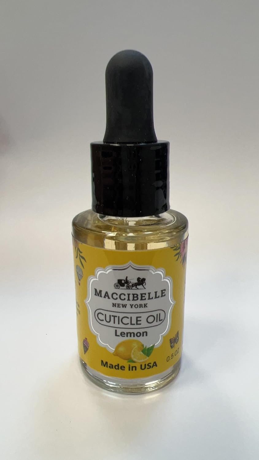 Maccibelle Cuticle Oil 0.5 oz - Soothe Nail Dry Cracked Cuticles (Lemon, 0.5 Fl Oz)