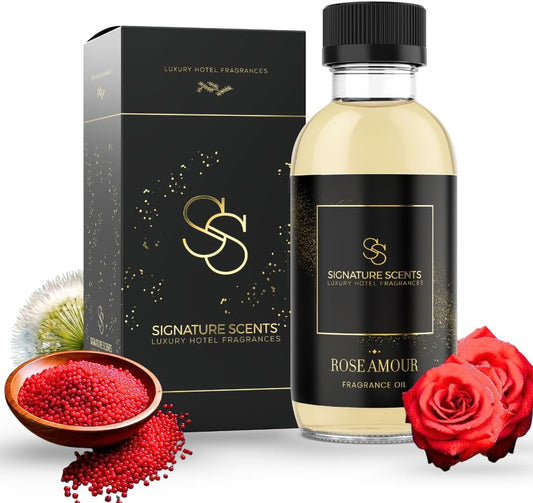 Luxury Hotel Diffuser Oil for Hotels and Homes - Aromatherapy Oils for use with an Essential Oil Diffuser at Home - Fragrance-Scent Diffuser Oil Blend (Rose Amour) 4.05fl oz (120ml)