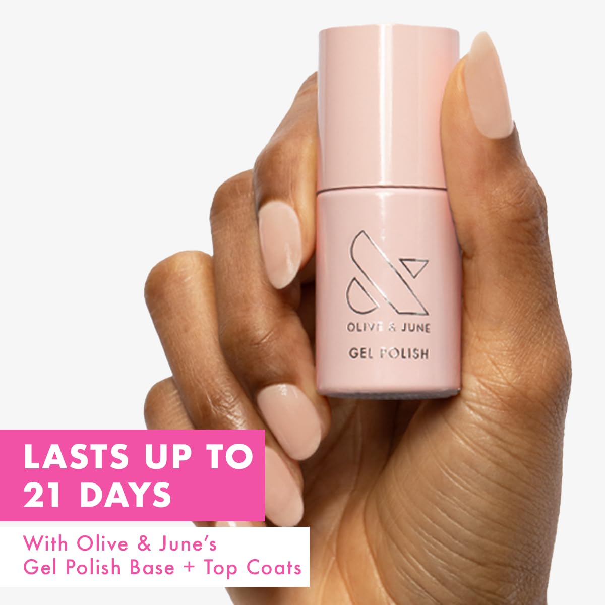 Olive & June Gel Polish | UV LED Nail Lamp Needed | Long Lasting Formula | Up to 21 Days of Wear | Damage-Free Removal | Salon-Quality Manicure at Home | The Queen Takes Her Tea with Milk Sheer Mauve