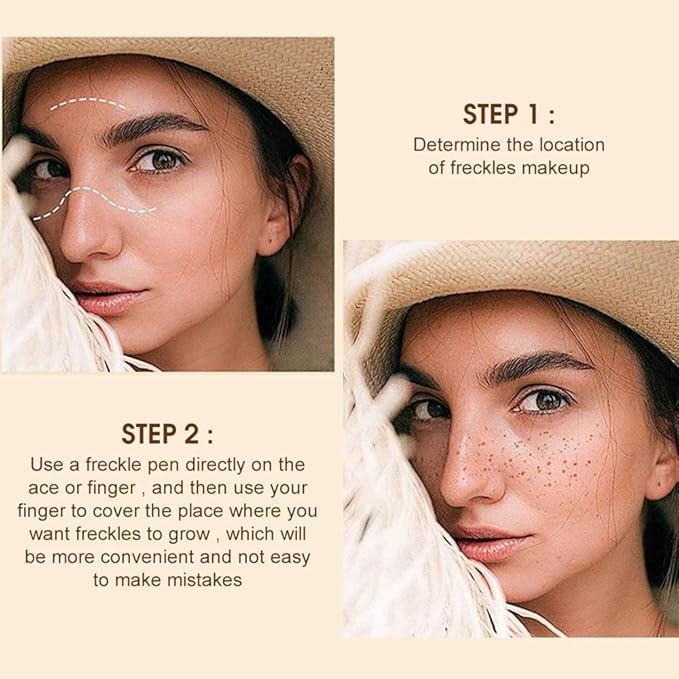 Freckle Pen 4 Colors Natural Freckle Pen Fake Freckle Pen Waterproof Long Lasting Soft Spots Natural Relaxing Sun Makeup (Natural Coffee)
