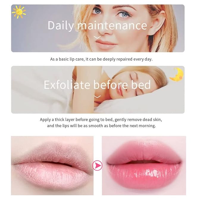 Bee Lip Balm Honey Pot, Strawberry & Honey Moisturizing Propolis Lip Mask, Hydrating & Prevention Dry and Cracked Lip Scrubs Exfoliator, Reduces Lip Lines (2Pcs Pink + 2Pcs Yellow)