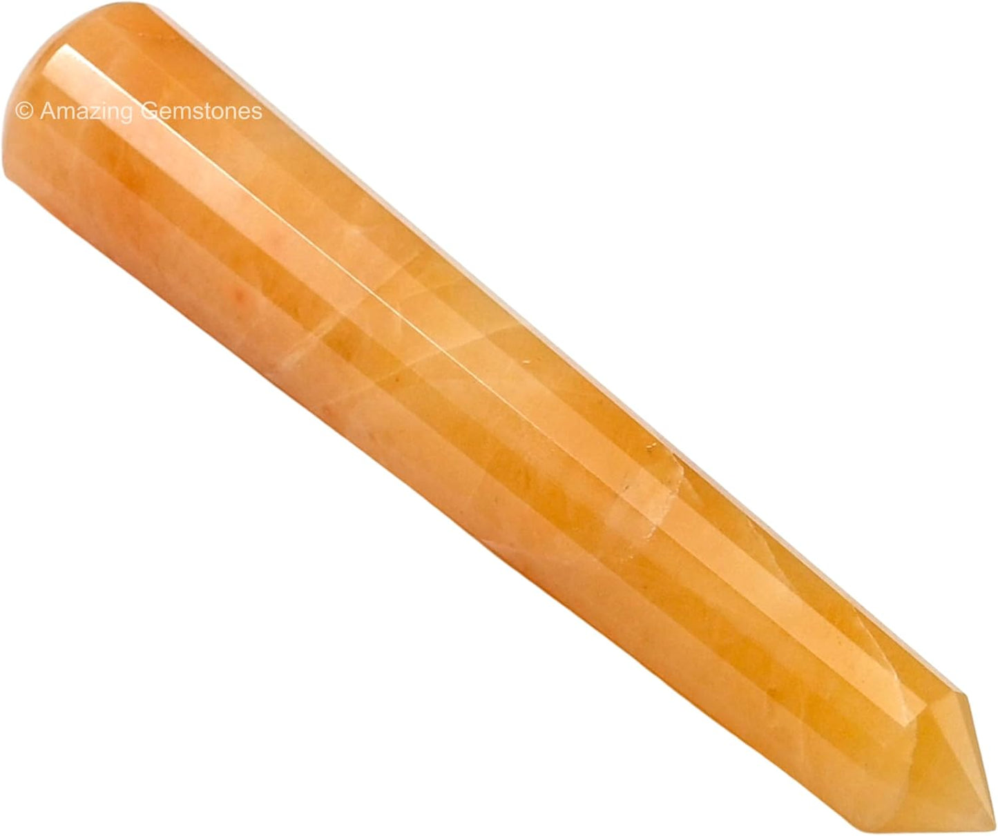 Amazing Gemstone Yellow Aventurine Crystal Wand Massage Stick - Pelvic Wand Gua Sha for Adults - Crystals and Healing Stones Massage Wands for Adults Gifts (Pointed)
