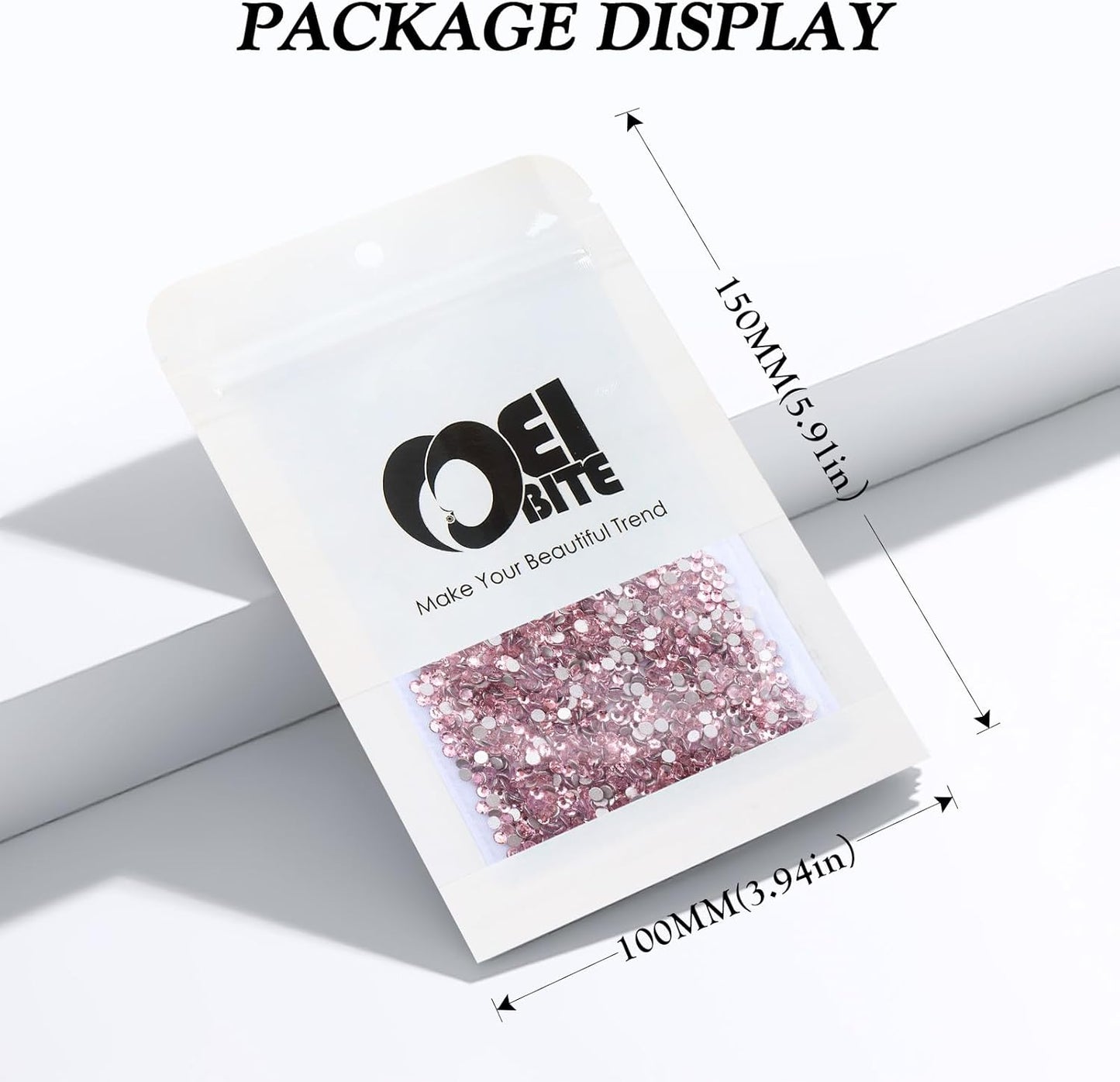 Pink Flatback Rhinestones, Glass Rhinestones for Nail Art and Craft, Glue Fix, Loose Crystal Gemstones(Pink, SS4, 2880pcs, 1.5-1.7mm)