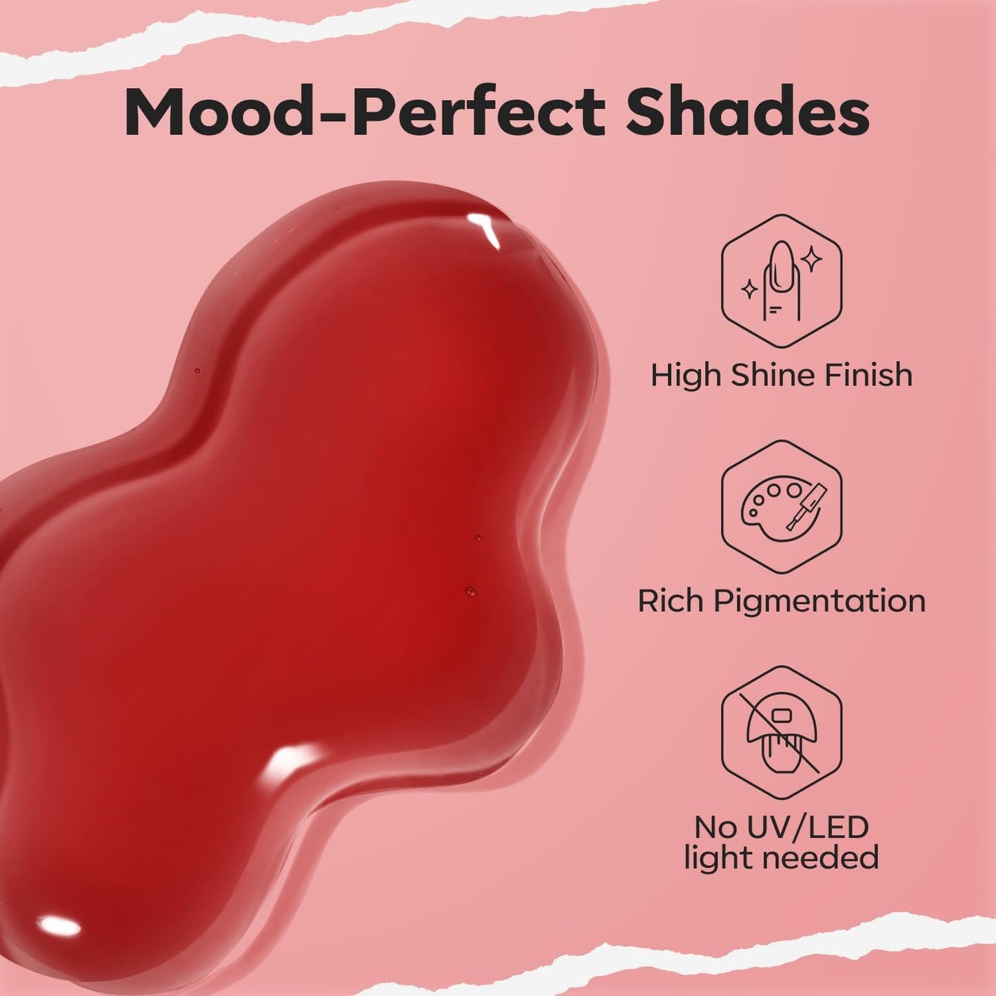 modelones Jelly Red Nail Polish, Sheer Dark Red Clear Translucent Semi-Transparent 15 ml Quick Dry Nail Lacquer Strengthener Long Last Finger Toe Nail Art DIY Manicure Gift for Women Girls 0.5 Fl Oz