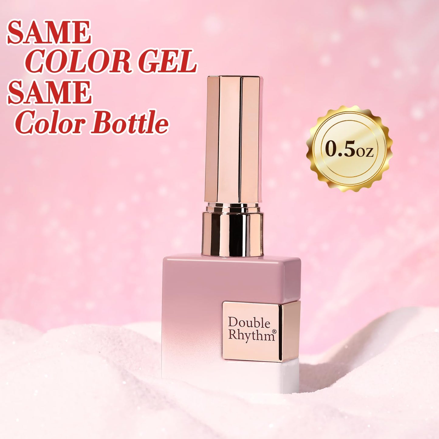 Double Rhythm 0.5 Oz Cat Eye Gel Polish with Magnet Same Color Same Bottle Holographic Glitter Shimmer Translucent Color Salon 15 ML Magnetic Nail Art (Rose Pink-MC1165)