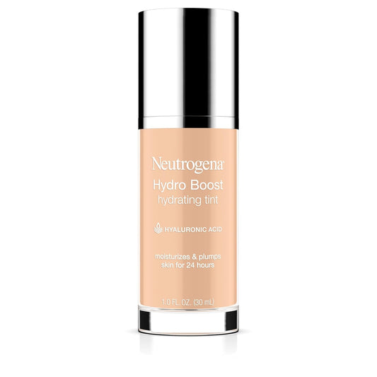 Neutrogena Hydro Boost Hydrating Tint Foundation Makeup for Dry Skin, with Hyaluronic Acid, Lightweight Oil-Free Water Gel, Non-Comedogenic 10 Classic Ivory, 1.0 fl. oz