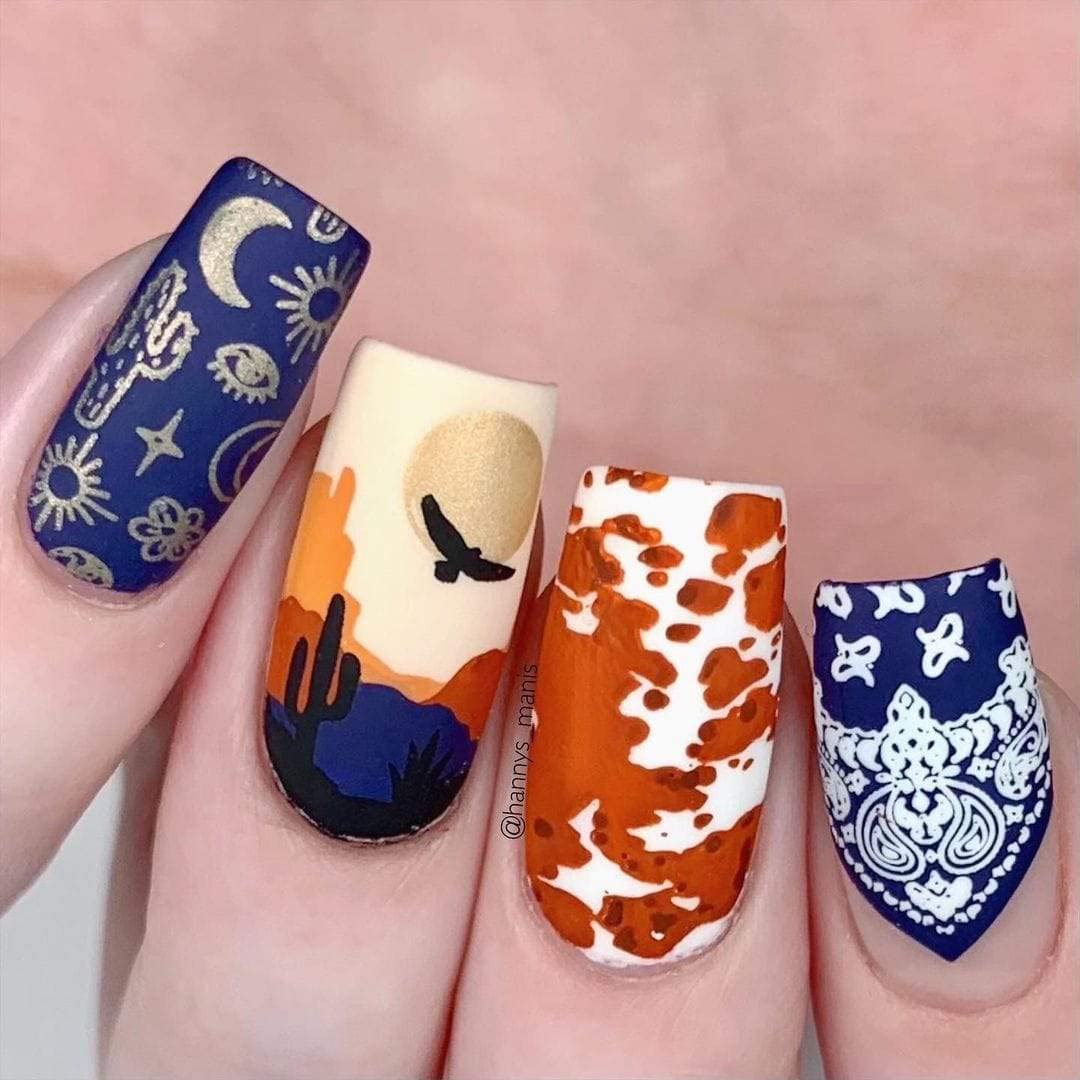 Maniology Wild West Nail Stamping Plate, Western-Theme Nail Design Manicure