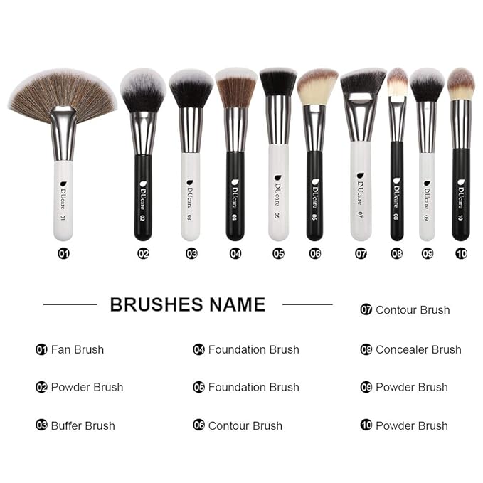 DUcare Professional Makeup Brushes 31Pcs Panda Series Makeup Brush Set Kabuki Foundation Blending Face Powder Blush Concealers Eye Shadows With Leather Case Organizer