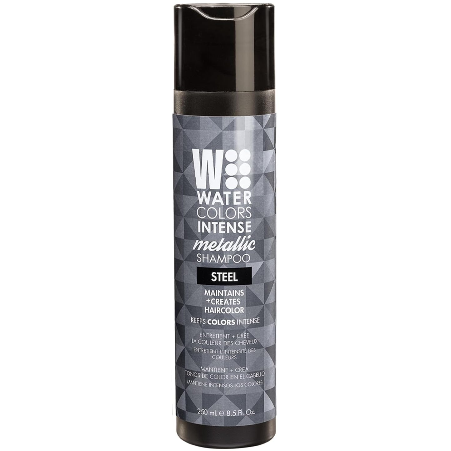 Watercolors INTENSE METALLIC Semi Permanet Color Depositing Shampoo-Sulfate & Paraben Free to Maintain & Enhance Hair Color 8 fl oz - STEEL